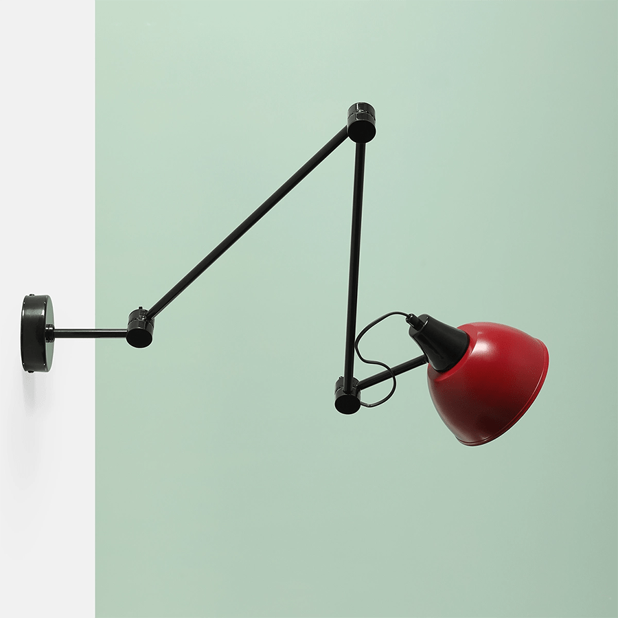 AIDA WALL AND CEILING ADJUSTABLE ARM LIGHT SHADE RED WINE - DYKE & DEAN