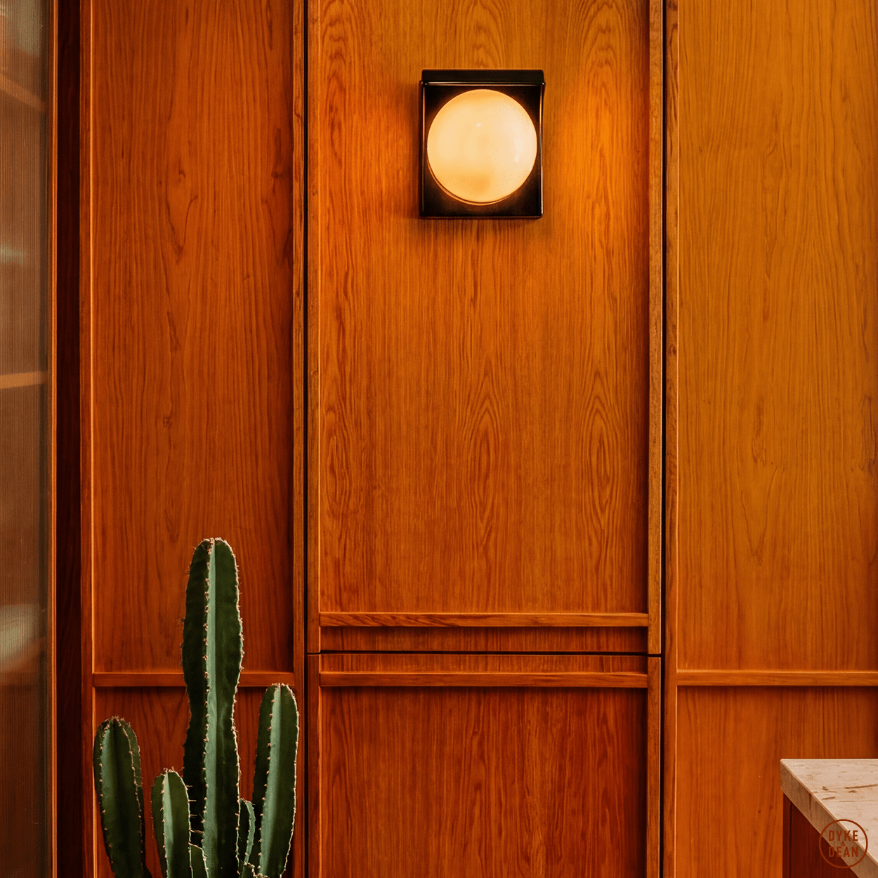 BAKELITE COVERED LIGHT FROSTED GLASS - DYKE & DEAN