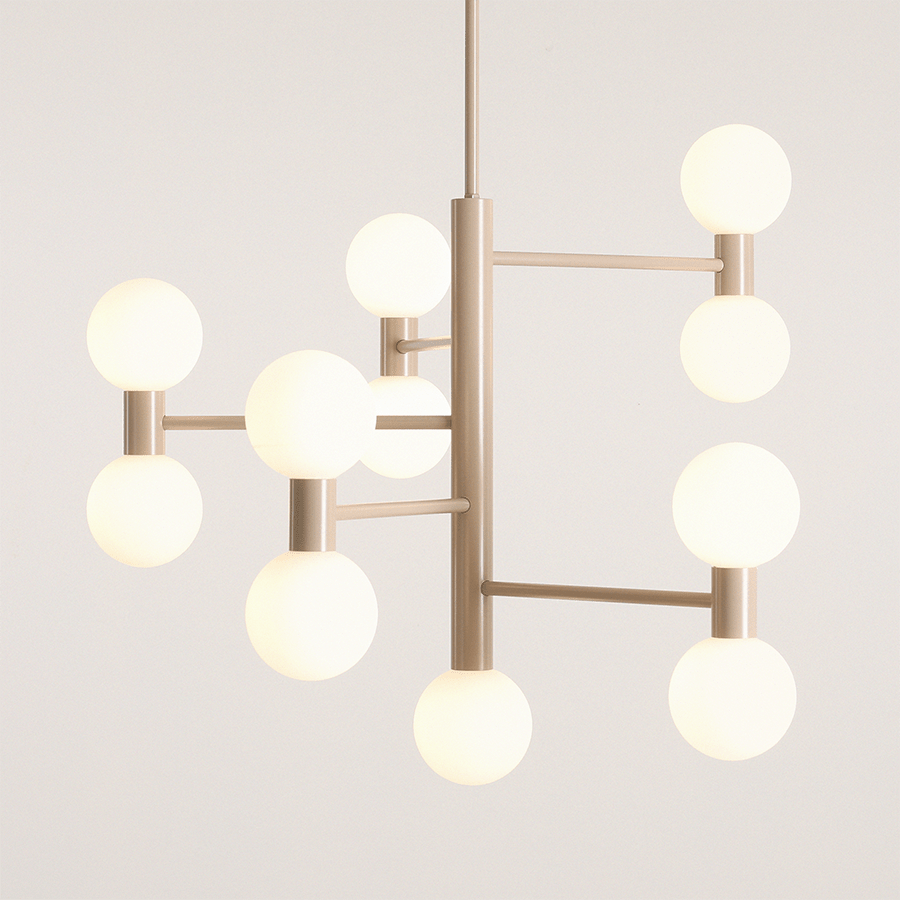 BATON GLOBE FIXED CEILING PENDANT BEIGE 11 LIGHTS - DYKE & DEAN