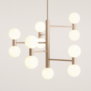 BATON GLOBE FIXED CEILING PENDANT BEIGE 11 LIGHTS - DYKE & DEAN