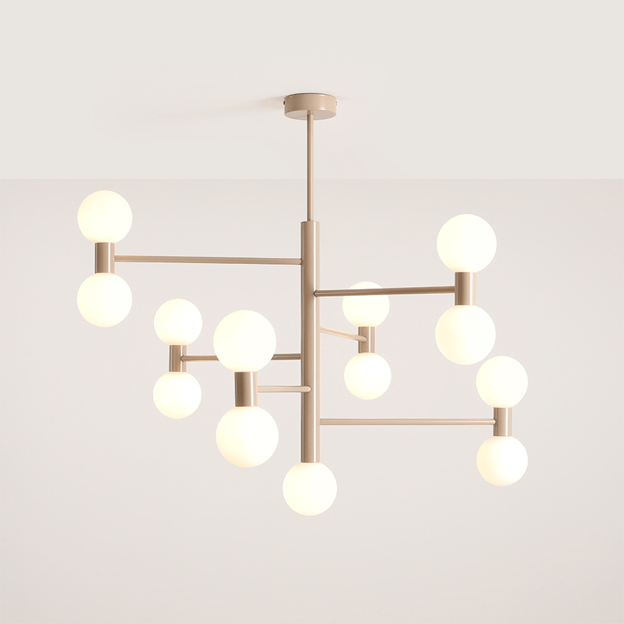BATON GLOBE FIXED CEILING PENDANT BEIGE 13 LIGHTS - DYKE & DEAN
