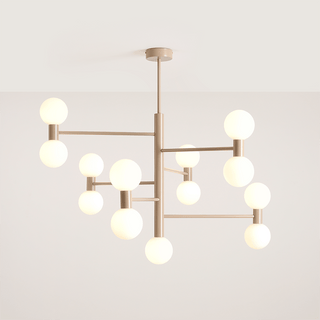 BATON GLOBE FIXED CEILING PENDANT BEIGE 13 LIGHTS - DYKE & DEAN
