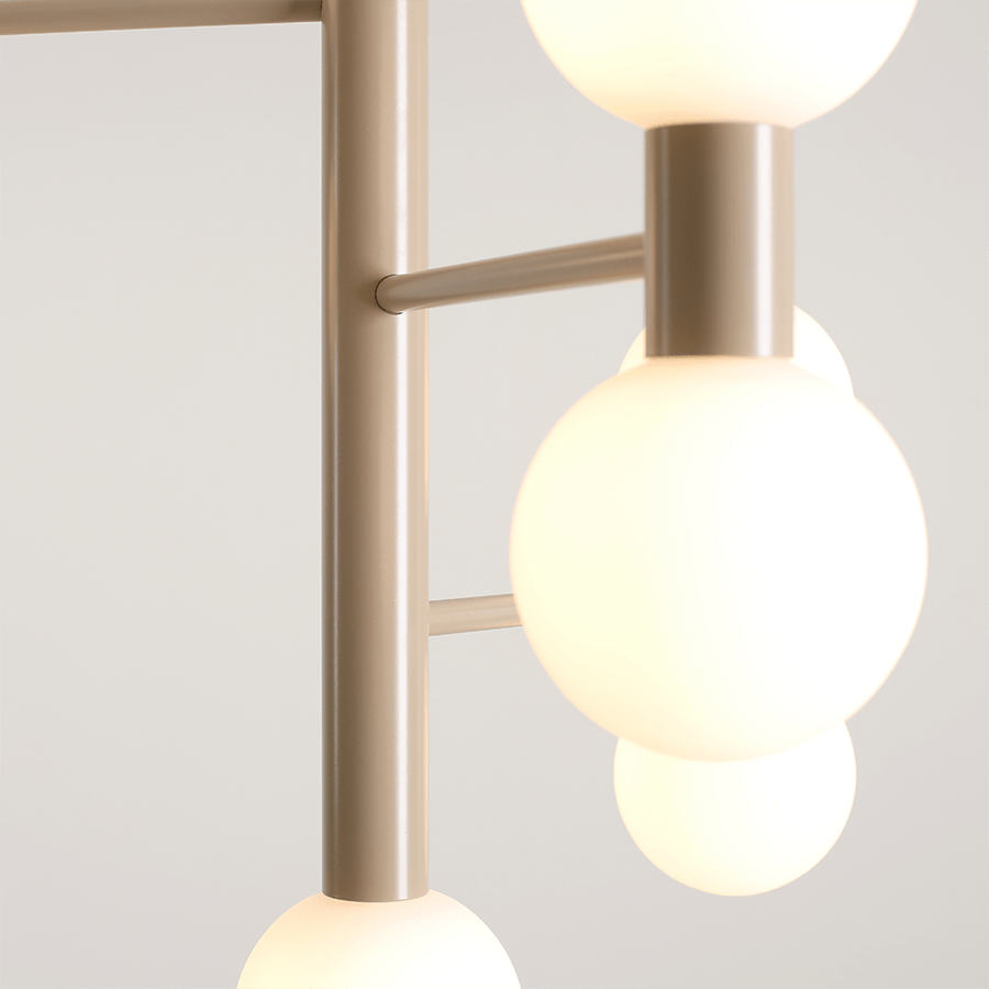 BATON GLOBE FIXED CEILING PENDANT BEIGE 13 LIGHTS - DYKE & DEAN