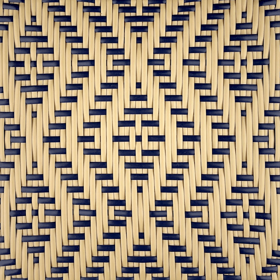 BISTRO RATTAN PLANTER WITH STAND DIAMONDS GOLD NAVY - DYKE & DEAN