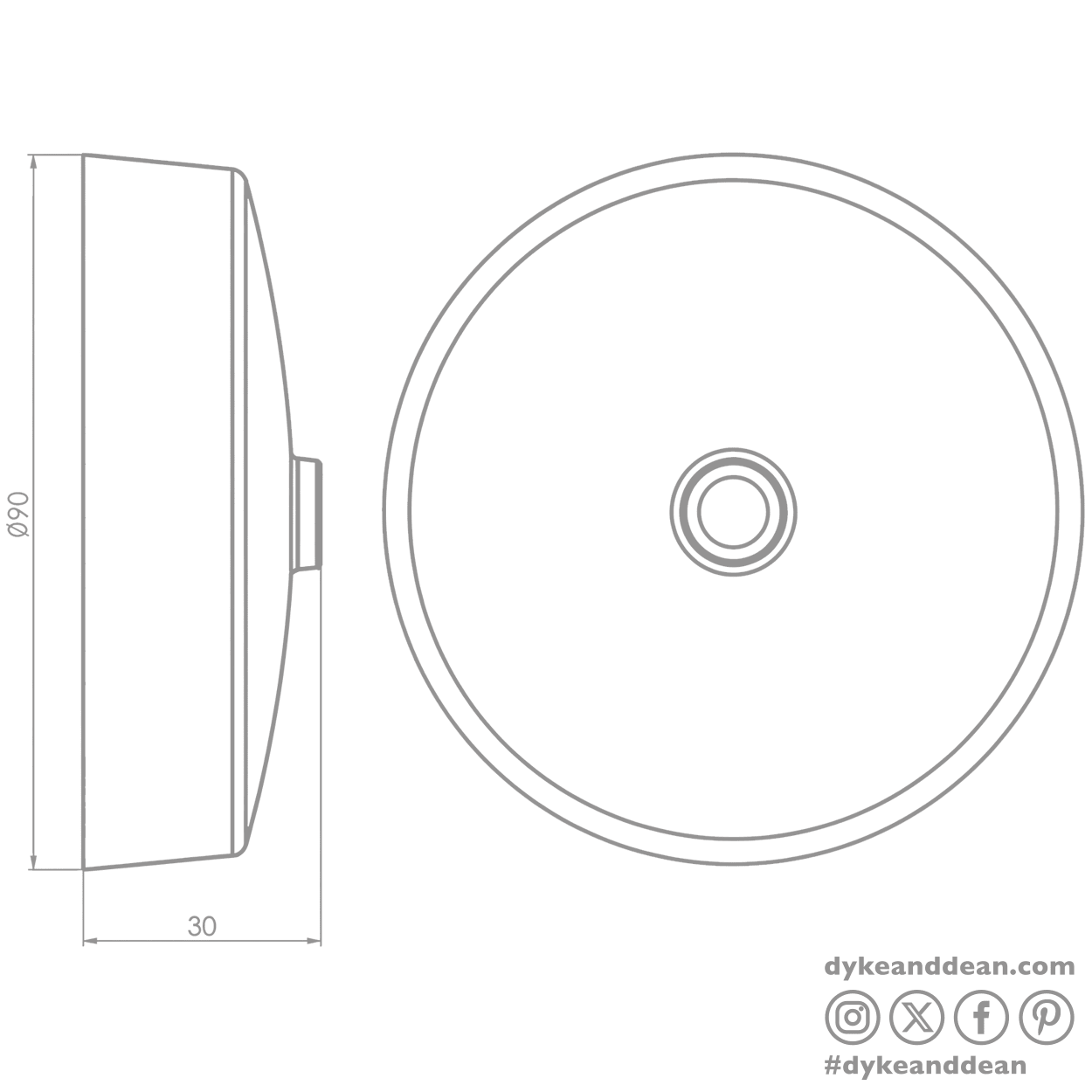 BLACK BAKELITE CEILING ROSE - DYKE & DEAN