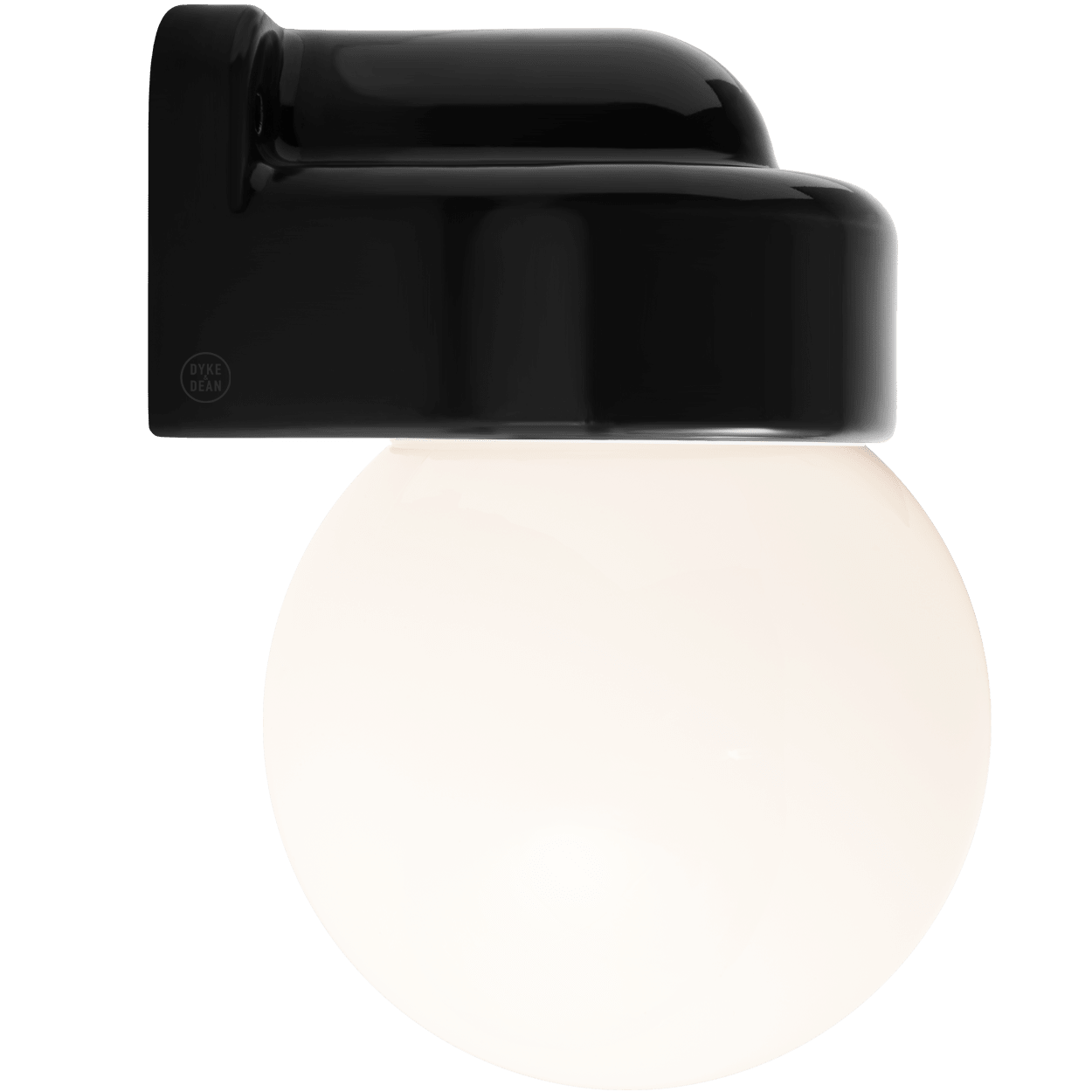 BLACK GLOBE PORCELAIN WATERPROOF SAUNA WALL LIGHT - DYKE & DEAN