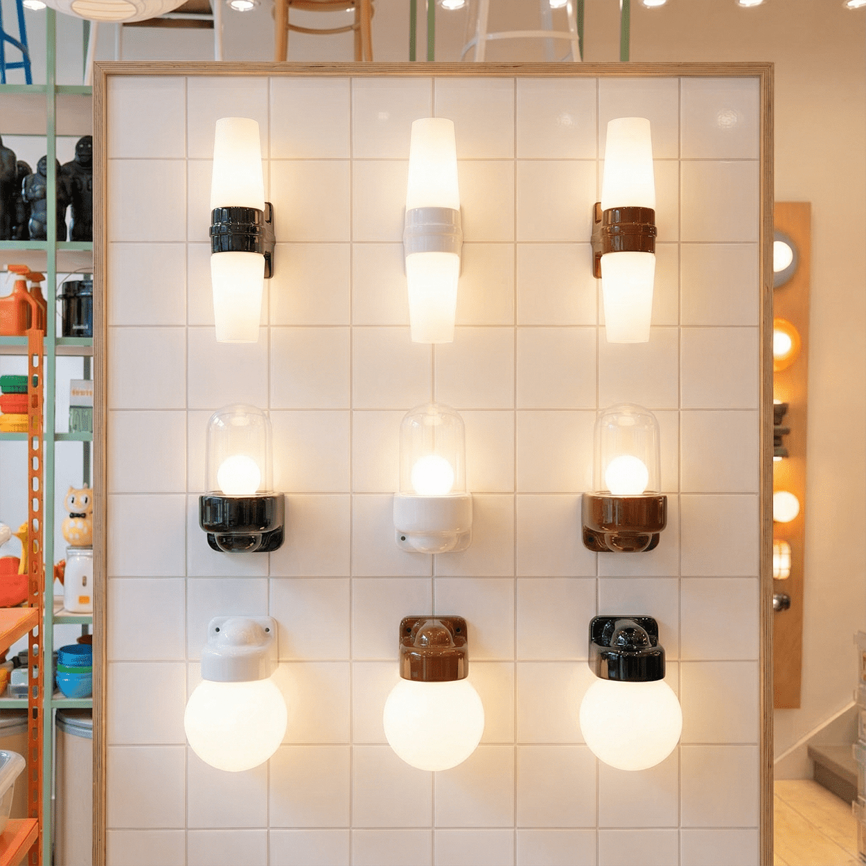 BLACK GLOBE PORCELAIN WATERPROOF SAUNA WALL LIGHT