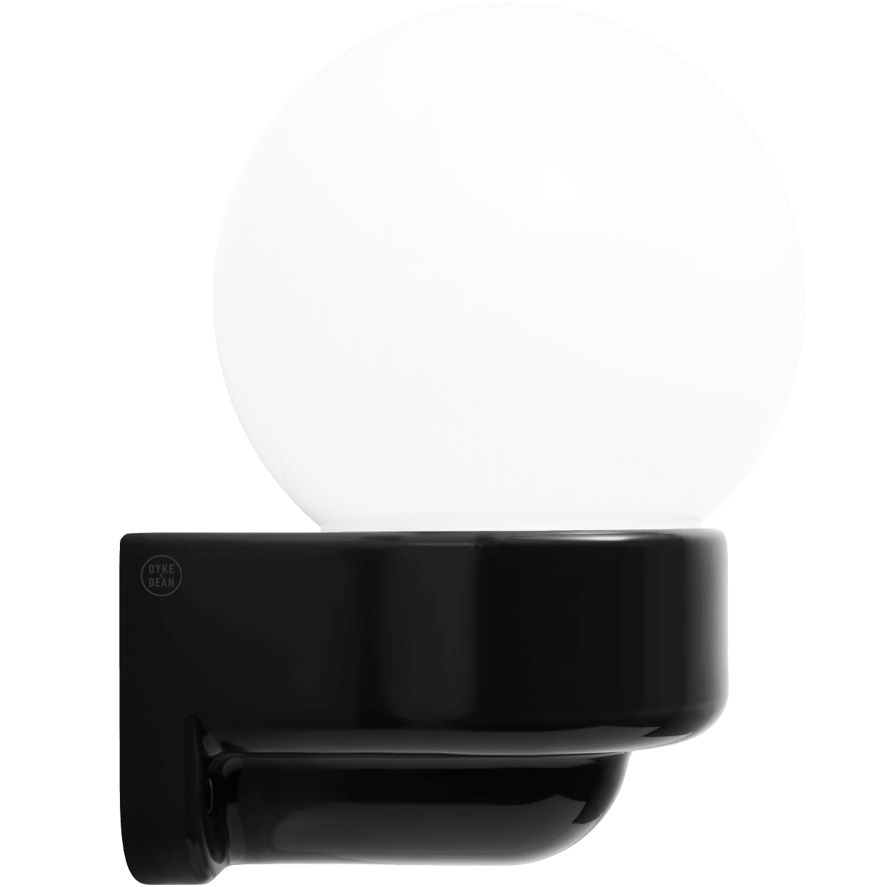 BLACK GLOBE PORCELAIN WATERPROOF SAUNA WALL LIGHT - DYKE & DEAN