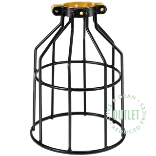 BLACK METAL PENDANT CAGE LIGHT OUTLET - DYKE & DEAN