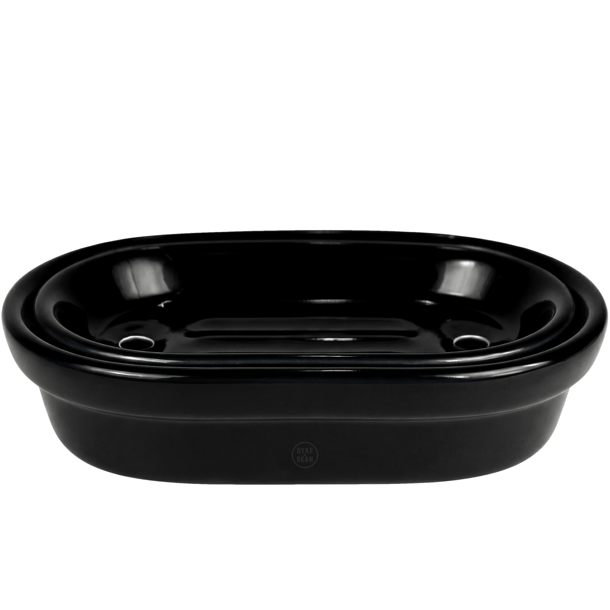 BLACK PORCELAIN SOAP DISH - DYKE & DEAN