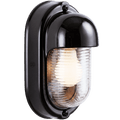 BLACK PORCELAIN VERTICAL BULKHEAD LAMP - DYKE & DEAN