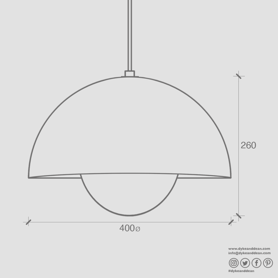 BLOOM POT PENDANT LAMP DARK PLUM LARGE - DYKE & DEAN
