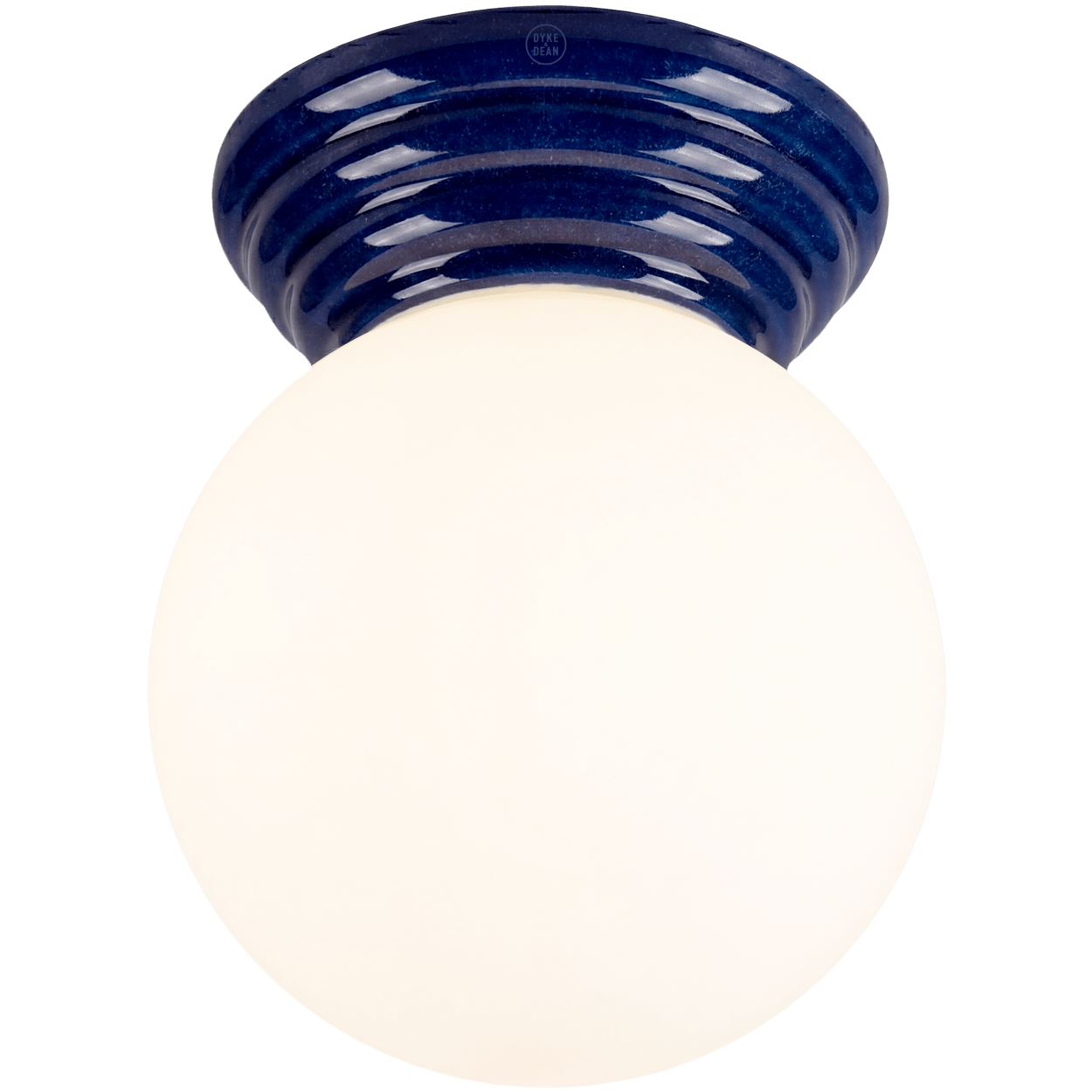 BLUE CERAMIC SCONCE WATERPROOF OPAL GLOBE CEILING LIGHT - DYKE & DEAN
