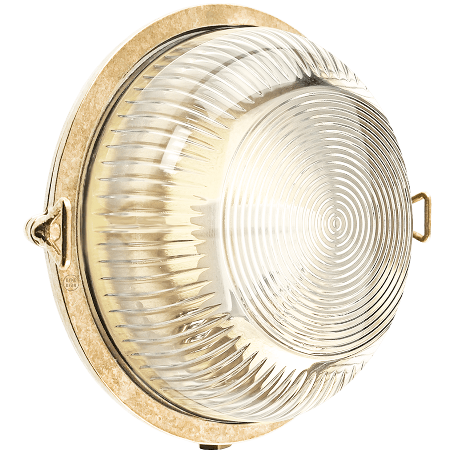 BRASS ROUND OUTDOOR BULKHEAD LIGHT IP54 - DYKE & DEAN