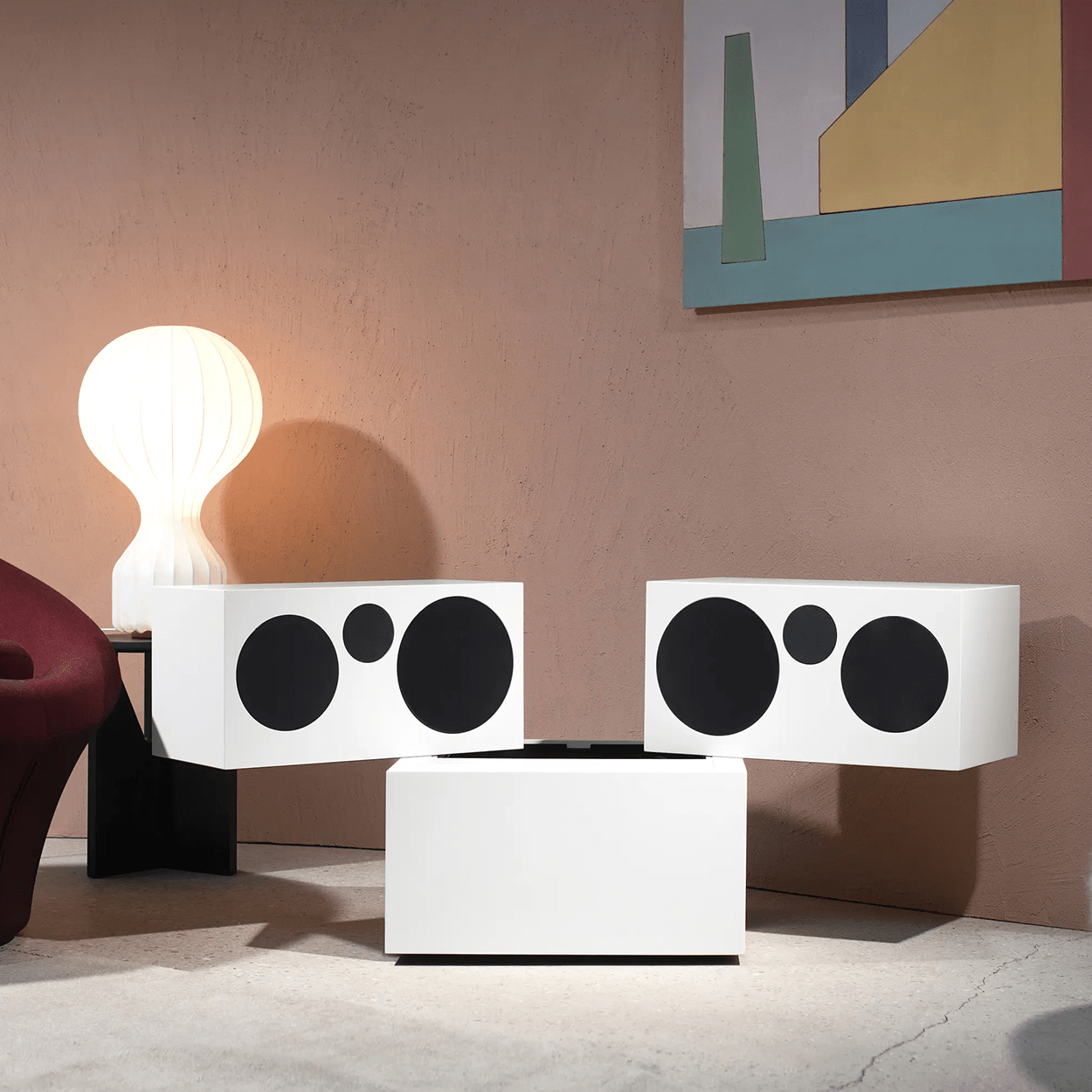 BRIONVEGA WHITE TOTEM RR231 SOUND SYSTEM - DYKE & DEAN