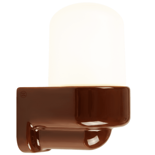 BROWN FROSTED PORCELAIN WATERPROOF SAUNA WALL LIGHT - DYKE & DEAN