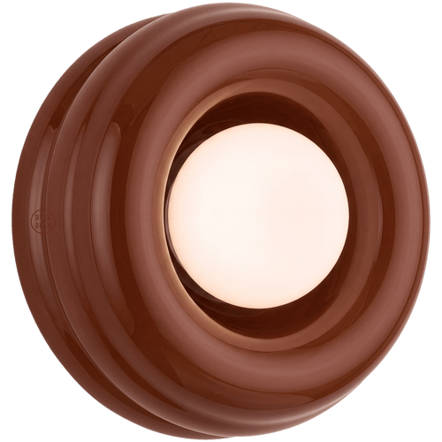 BROWN ORBIT GLASS GLOBE WALL CEILING LIGHT - DYKE & DEAN