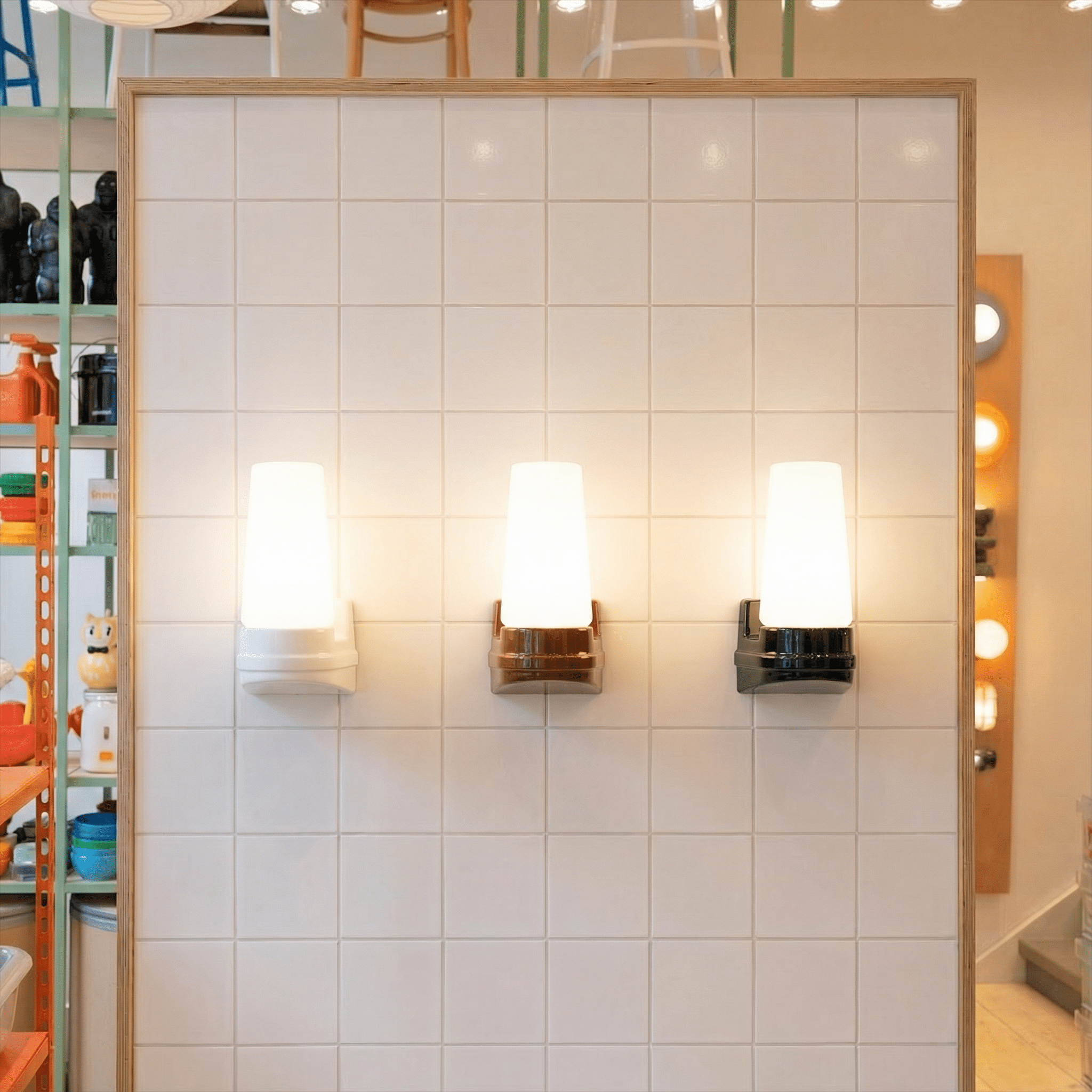 BROWN PORCELAIN WATERPROOF SWEDISH WALL LIGHT - DYKE & DEAN