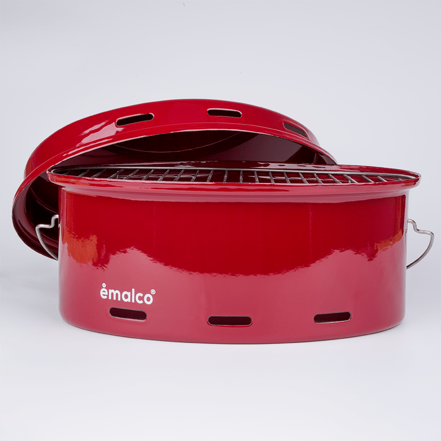 BURGUNDY ENAMEL BARBEQUE - DYKE & DEAN