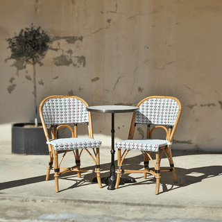 CARRARA BLACK CERAMIC FRENCH BISTRO TABLE 20” - DYKE & DEAN