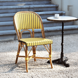 CARRARA PINK & GREY GRANITE FRENCH BISTRO TABLE 20” - DYKE & DEAN