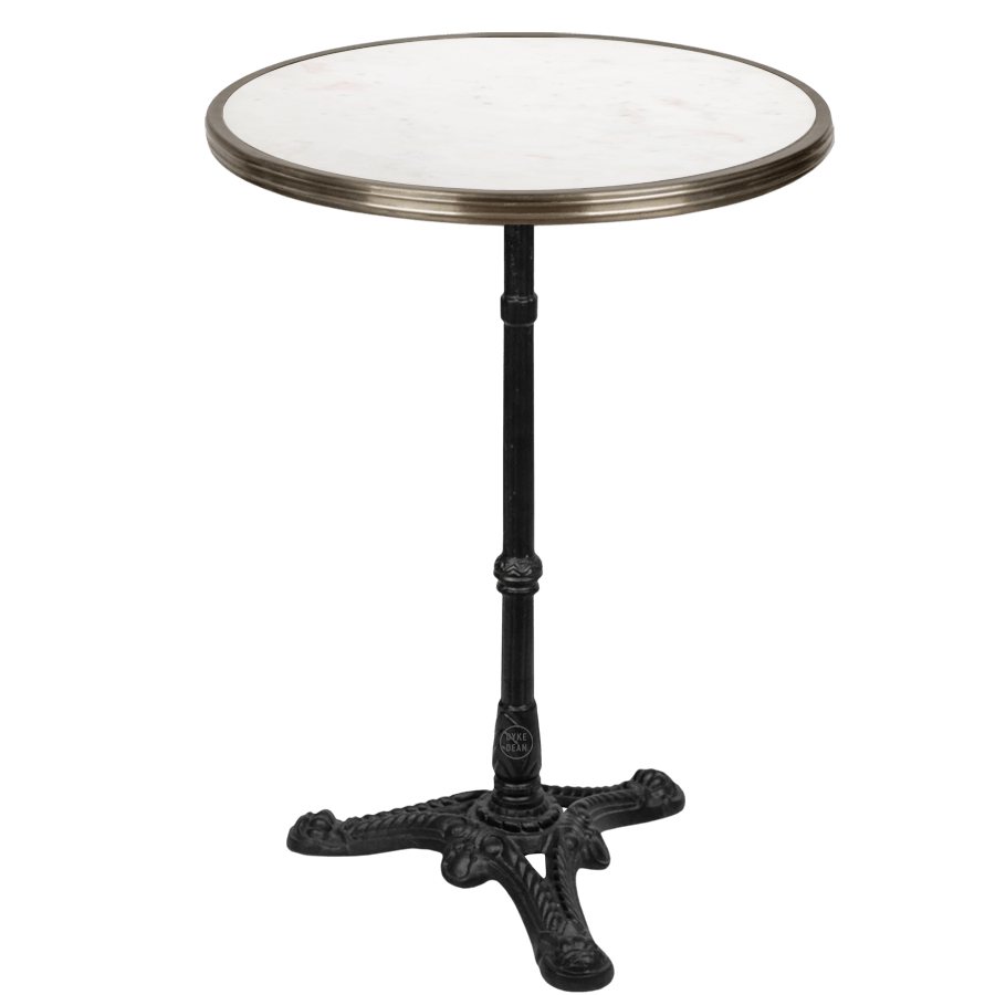 CARRARA WHITE MARBLE FRENCH BISTRO BAR TABLE 20” - DYKE & DEAN