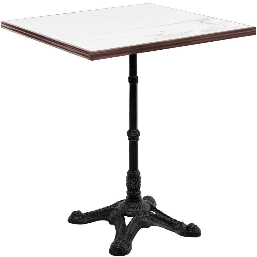 CARRARA WHITE MARBLE FRENCH BISTRO SQUARE TABLE 24” - DYKE & DEAN