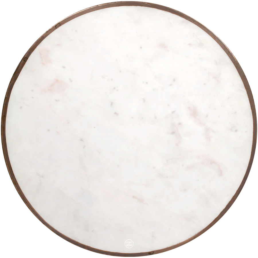 CARRARA WHITE MARBLE FRENCH BISTRO TABLE 28” - DYKE & DEAN