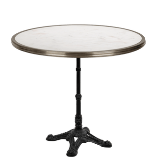 CARRARA WHITE MARBLE FRENCH BISTRO TABLE 28” - DYKE & DEAN
