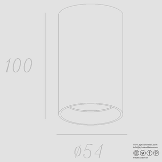 CEILING CYLINDER SPOT LAMP WHITE - DYKE & DEAN