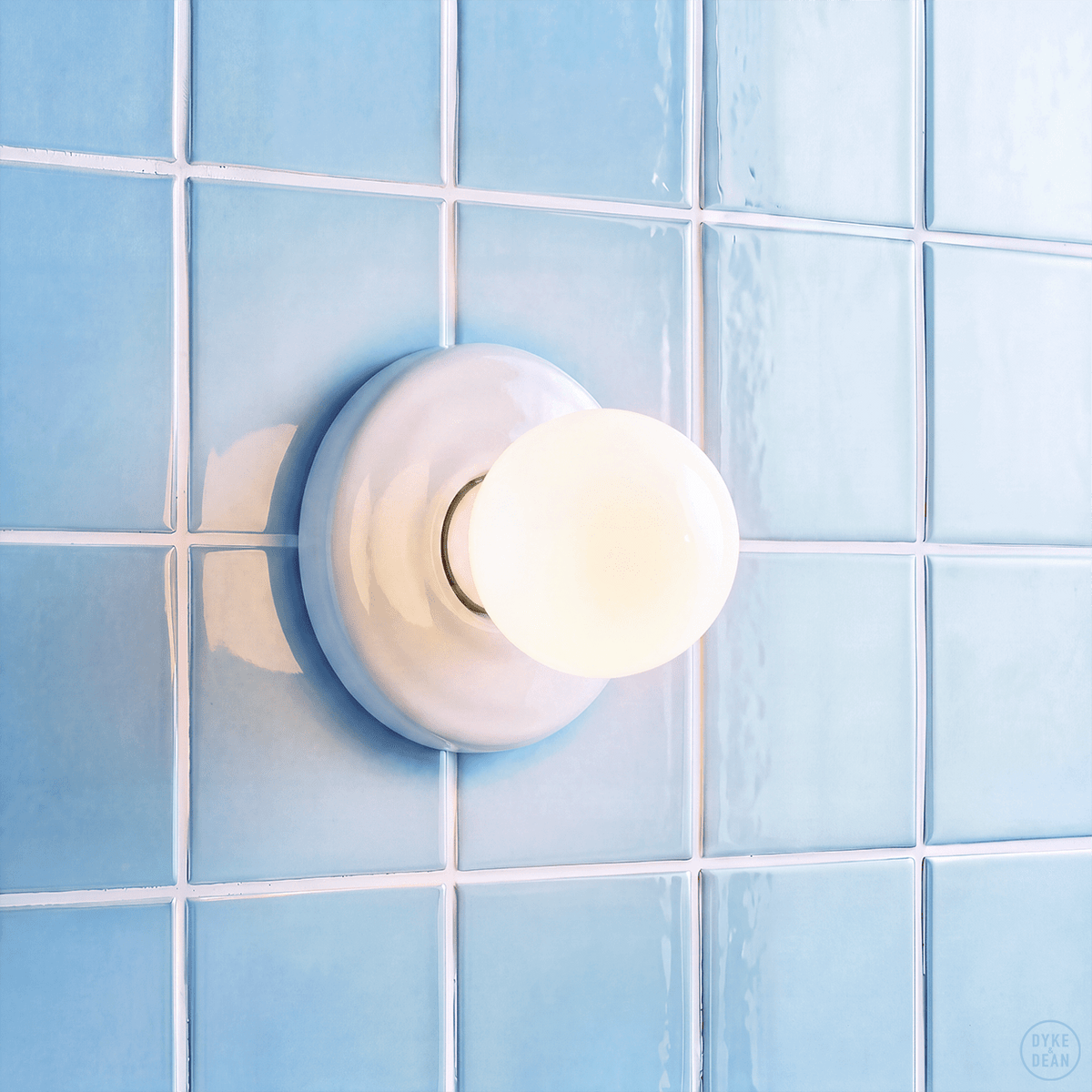 CERAMIC WALL E27 RECESSED LIGHT WHITE - DYKE & DEAN