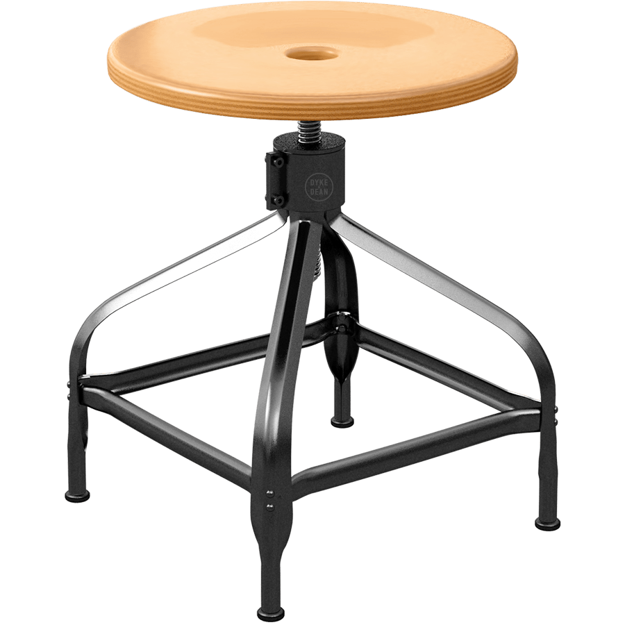 CHAISES NICOLLE ADJUSTABLE SWIVEL STOOL WOOD - DYKE & DEAN