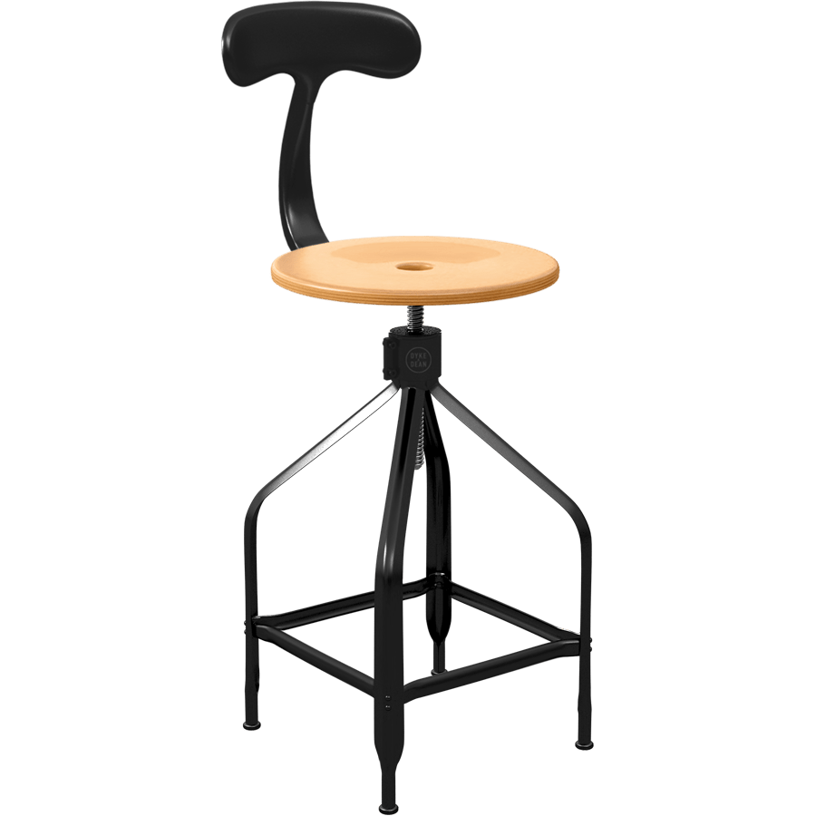 CHAISES NICOLLE DESSINATEUR TALL ADJUSTABLE SWIVEL CHAIR WOOD - DYKE & DEAN