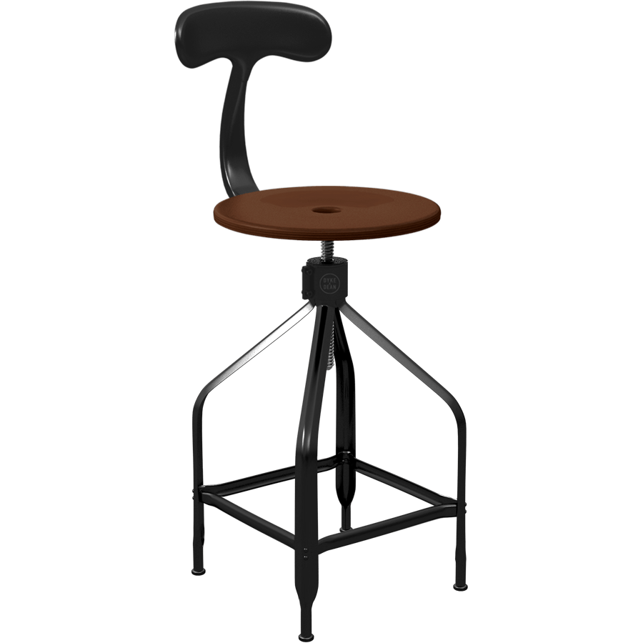 CHAISES NICOLLE DESSINATEUR TALL ADJUSTABLE SWIVEL CHAIR WOOD - DYKE & DEAN