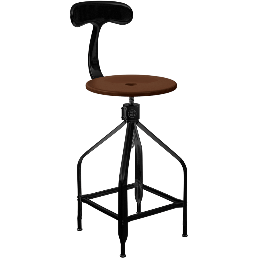 CHAISES NICOLLE DESSINATEUR TALL ADJUSTABLE SWIVEL CHAIR WOOD - DYKE & DEAN