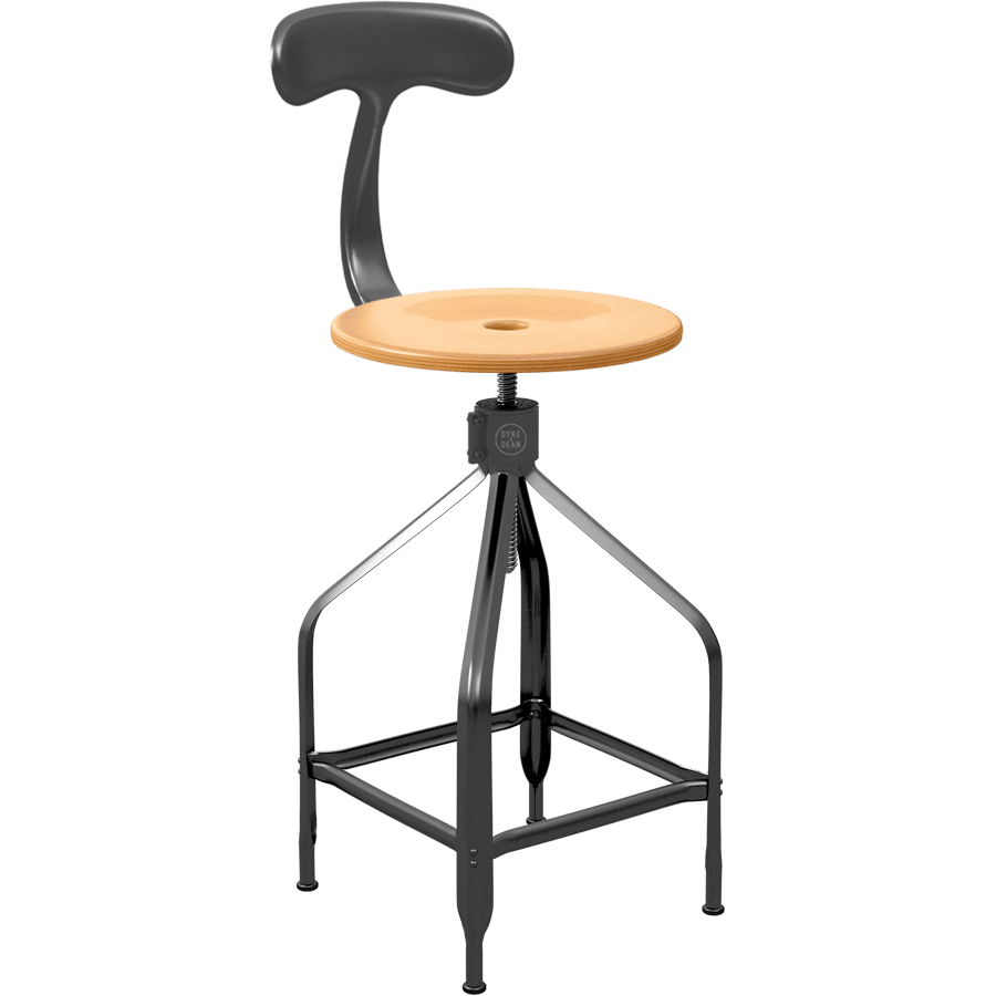 CHAISES NICOLLE DESSINATEUR TALL ADJUSTABLE SWIVEL CHAIR WOOD - DYKE & DEAN