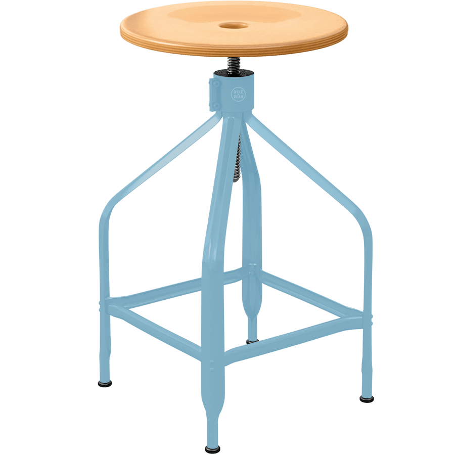 CHAISES NICOLLE TALL ADJUSTABLE SWIVEL STOOL WOOD - DYKE & DEAN