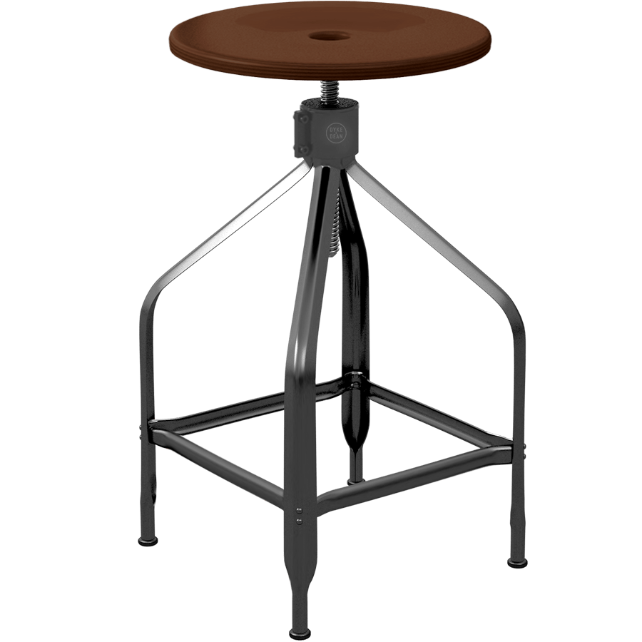 CHAISES NICOLLE TALL ADJUSTABLE SWIVEL STOOL WOOD - DYKE & DEAN