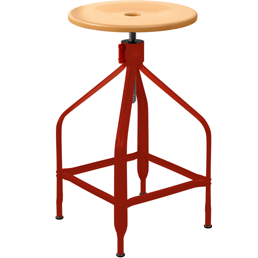 CHAISES NICOLLE TALL ADJUSTABLE SWIVEL STOOL WOOD - DYKE & DEAN