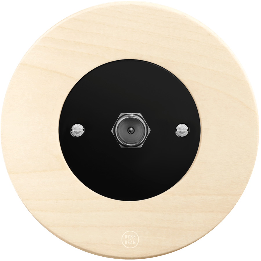 CLASSIC BEECHWOOD TV BLACK SOCKET - DYKE & DEAN