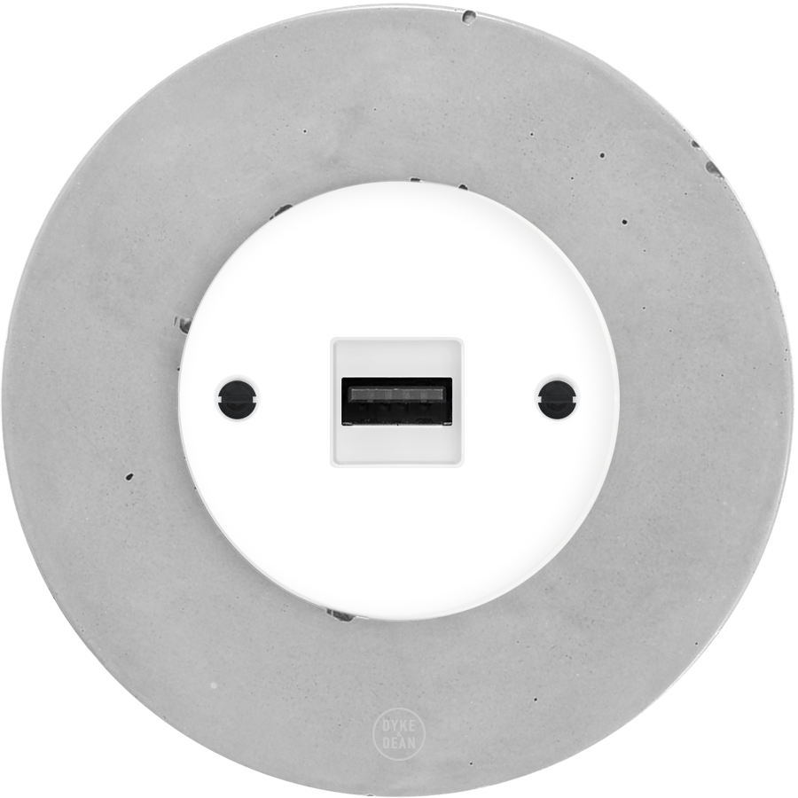 CLASSIC CONCRETE USB WHITE SOCKET - DYKE & DEAN