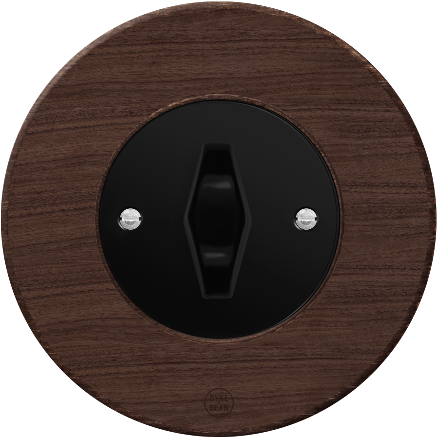 CLASSIC OAK BLACK DIAMOND ROTARY BLACK SWITCH - DYKE & DEAN