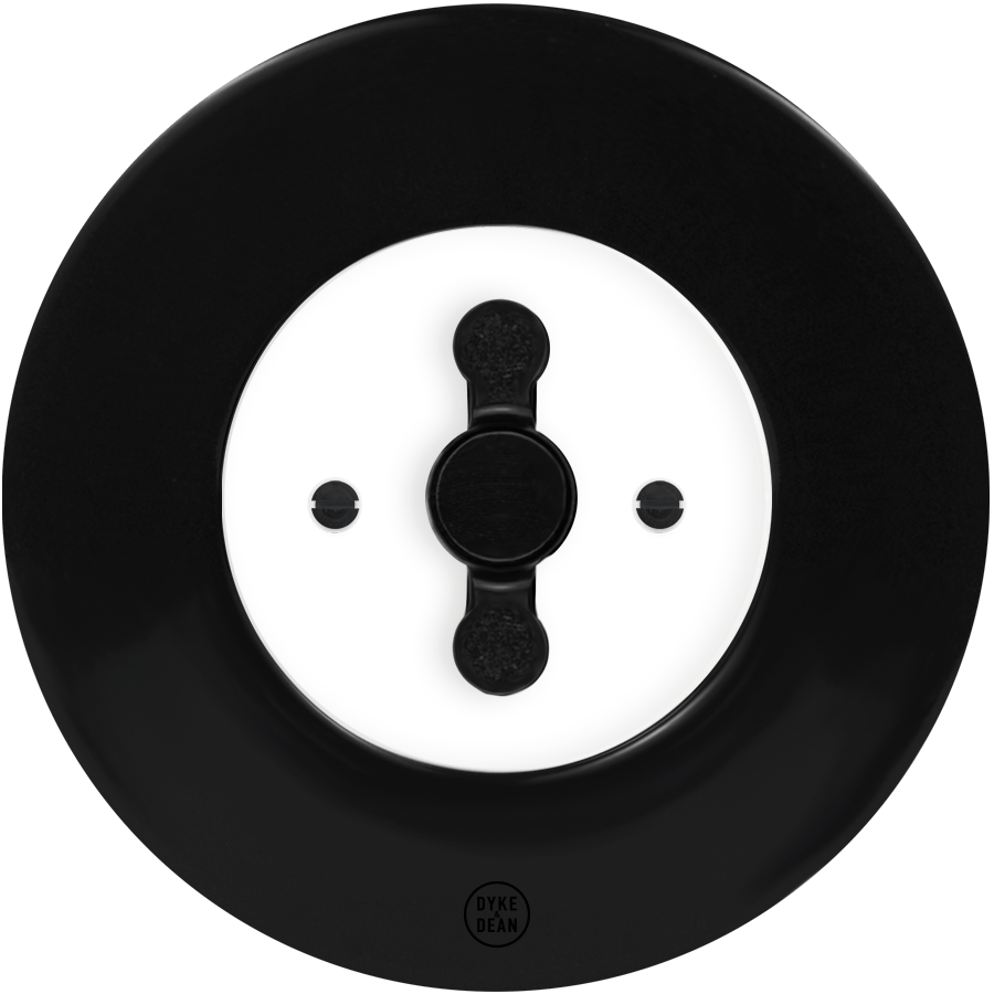 CLASSIC PORCELAIN ROUND ROTARY DOMINO SWITCH - DYKE & DEAN