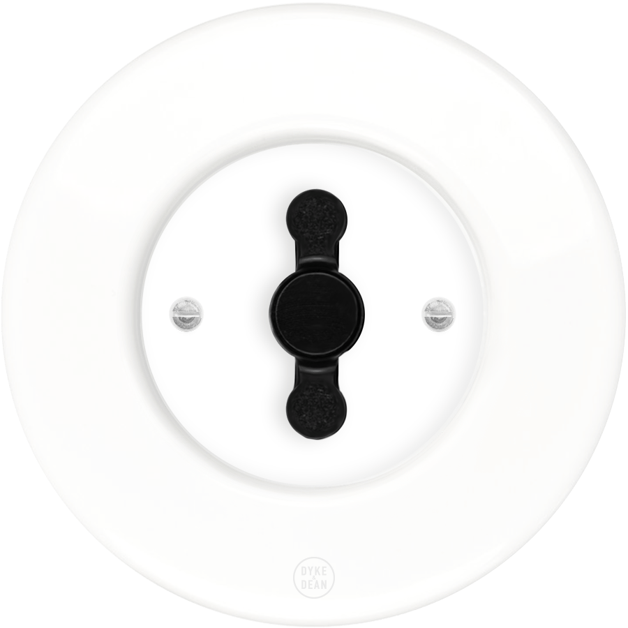 CLASSIC PORCELAIN ROUND ROTARY WHITE SWITCH - DYKE & DEAN