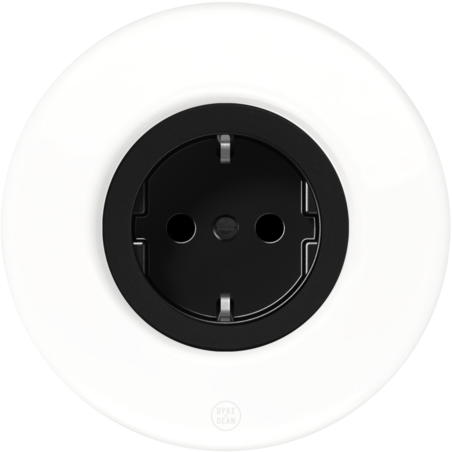 CLASSIC PORCELAIN SCHUKO REVERSE DOMINO SOCKET - DYKE & DEAN