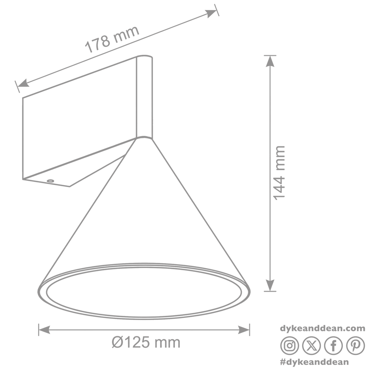 Conical up down wall light Black Aluminium