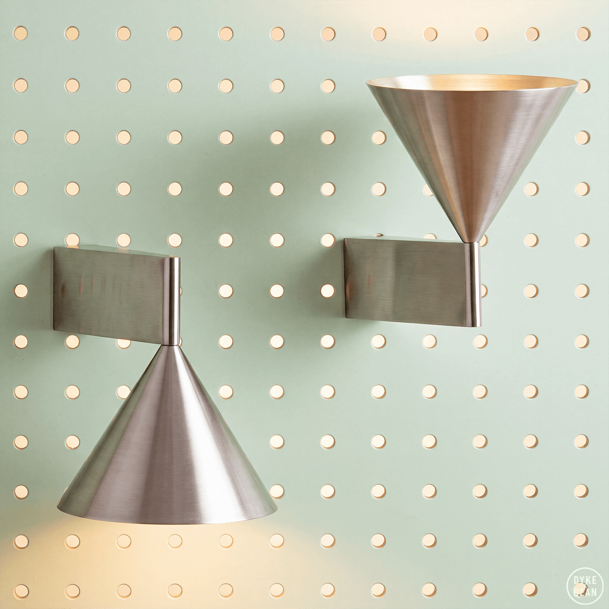 CONICAL UP DOWN WALL LIGHT BRUSHED ALUMINIUM - DYKE & DEAN
