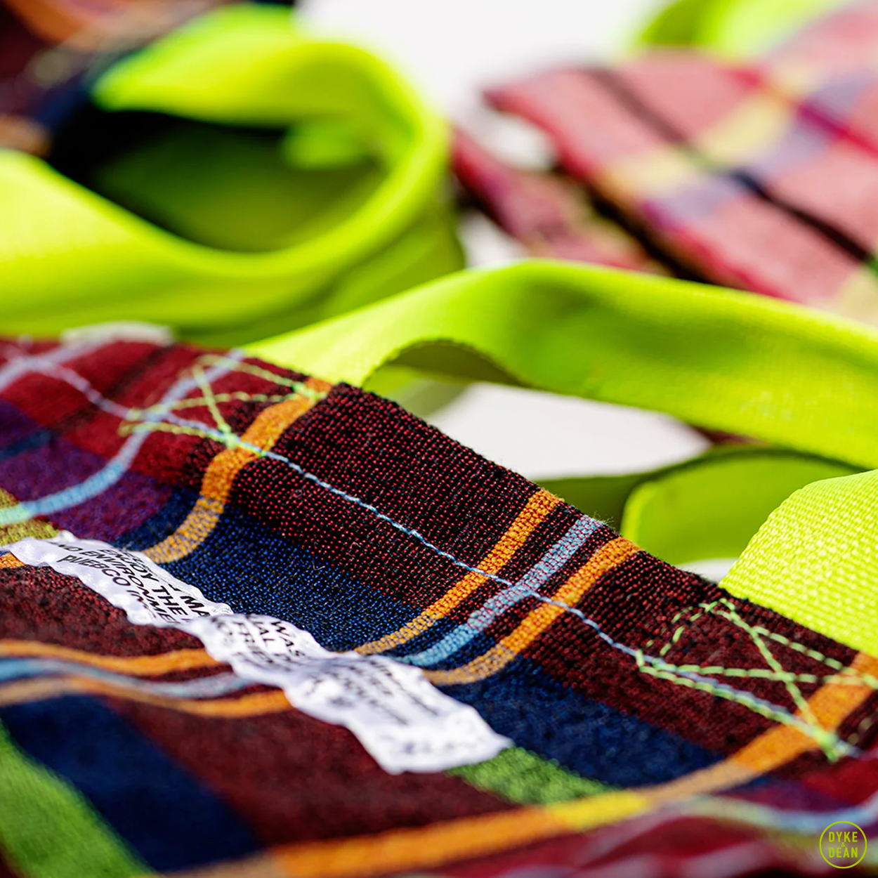 COTTON PLAID DOCUMENT BAG - DYKE & DEAN