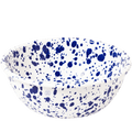 CREAM & BLUE LARGE SPLATTER ENAMEL BOWL - DYKE & DEAN