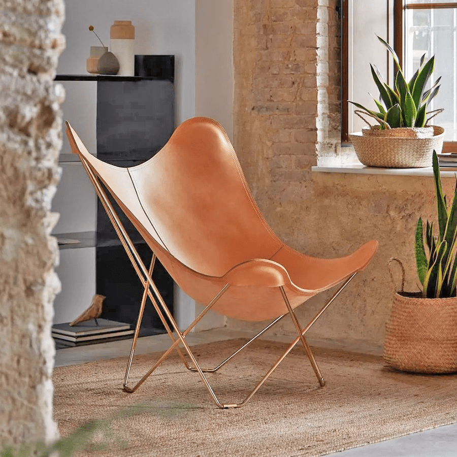 CUERO BUTTERFLY CHAIR GOLD FRAME - DYKE & DEAN